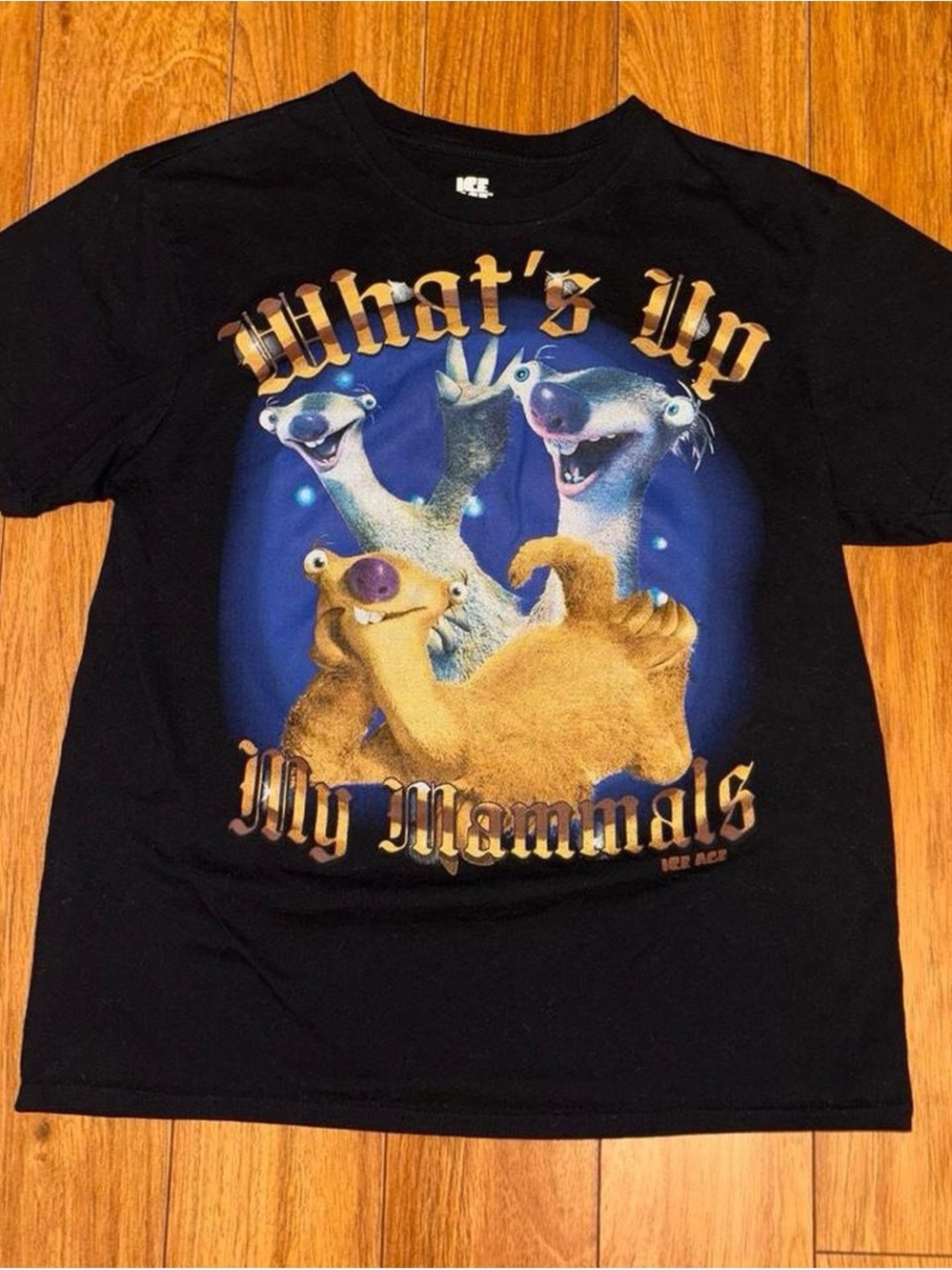 Black Graphic 'What's Up My Mammals' Short Sleeve Tee